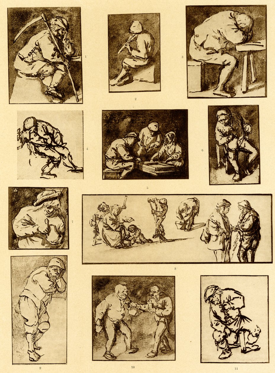 Penskitser af værtshusscener af Adriaen Jansz. van Ostade