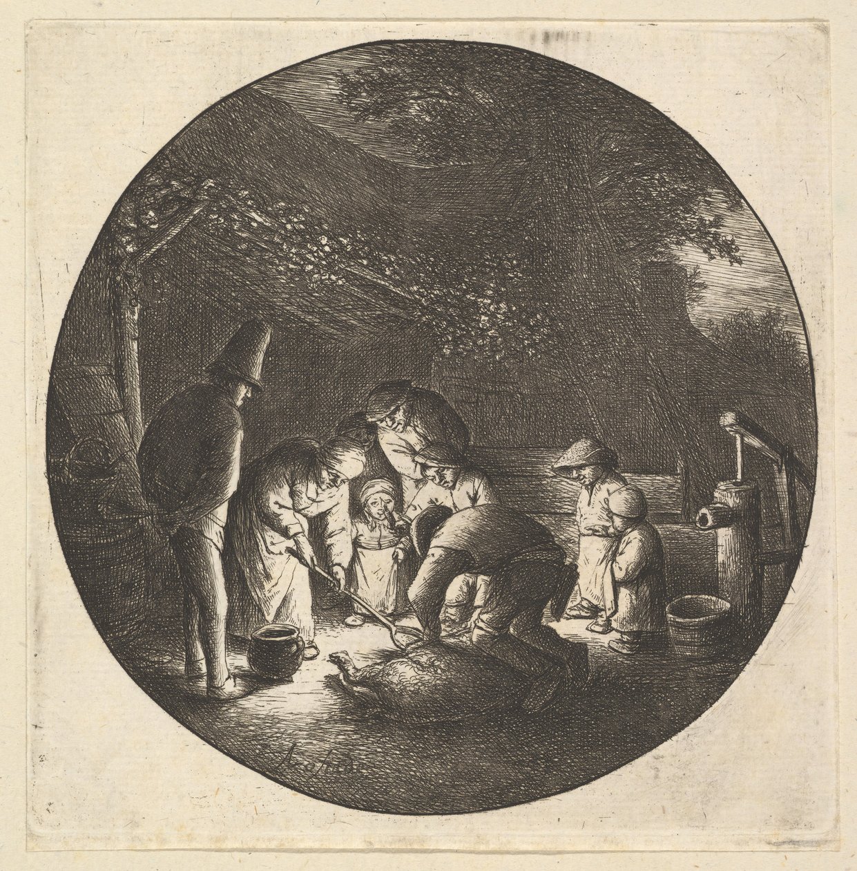 Flæskeslagter, 1610-85. af Adriaen Jansz. van Ostade