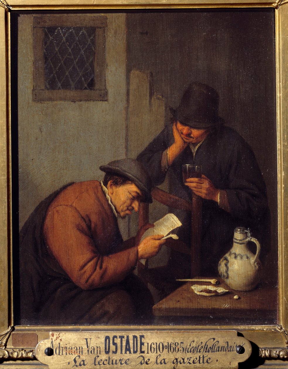 Læsning af Gazette-maleriet af Adrien Van Ostade (1610-1685) af Adriaen Jansz. van Ostade