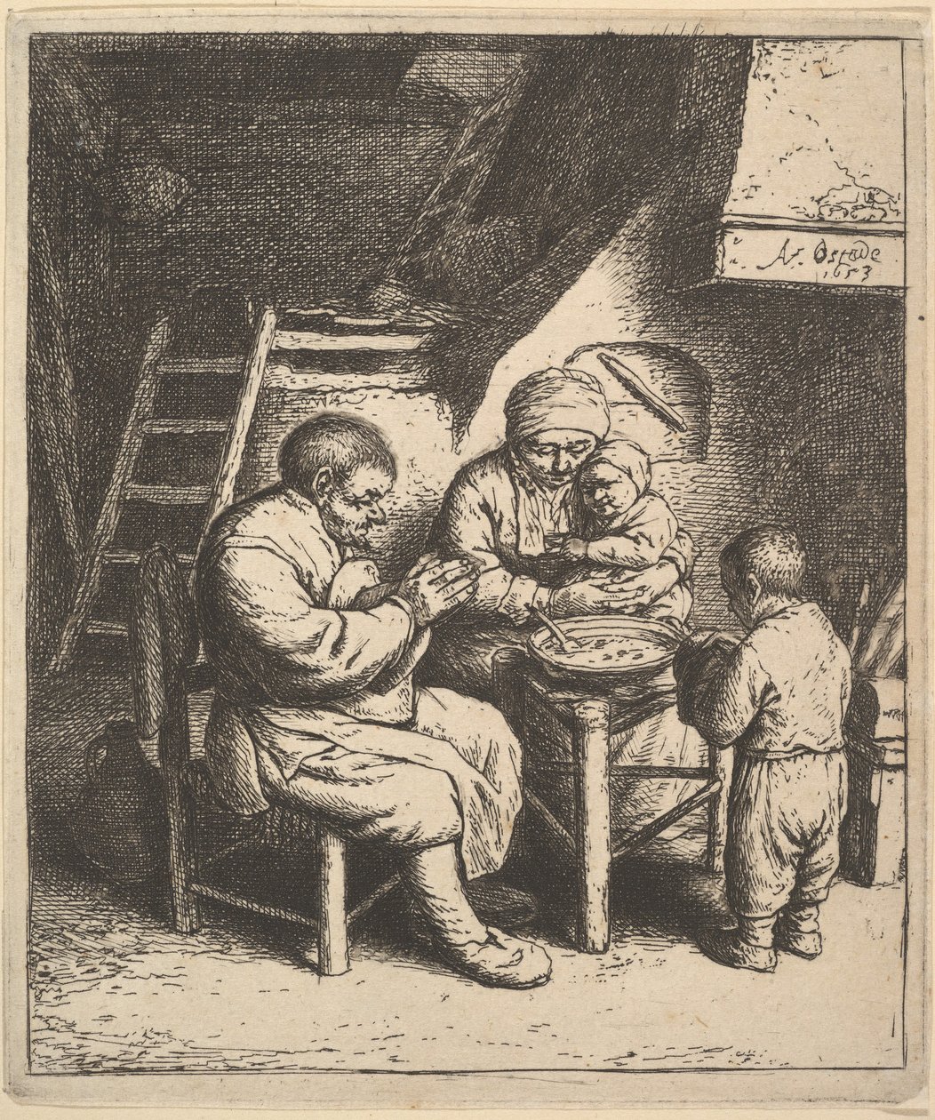 Velsignelsen, 1610-85. af Adriaen Jansz. van Ostade