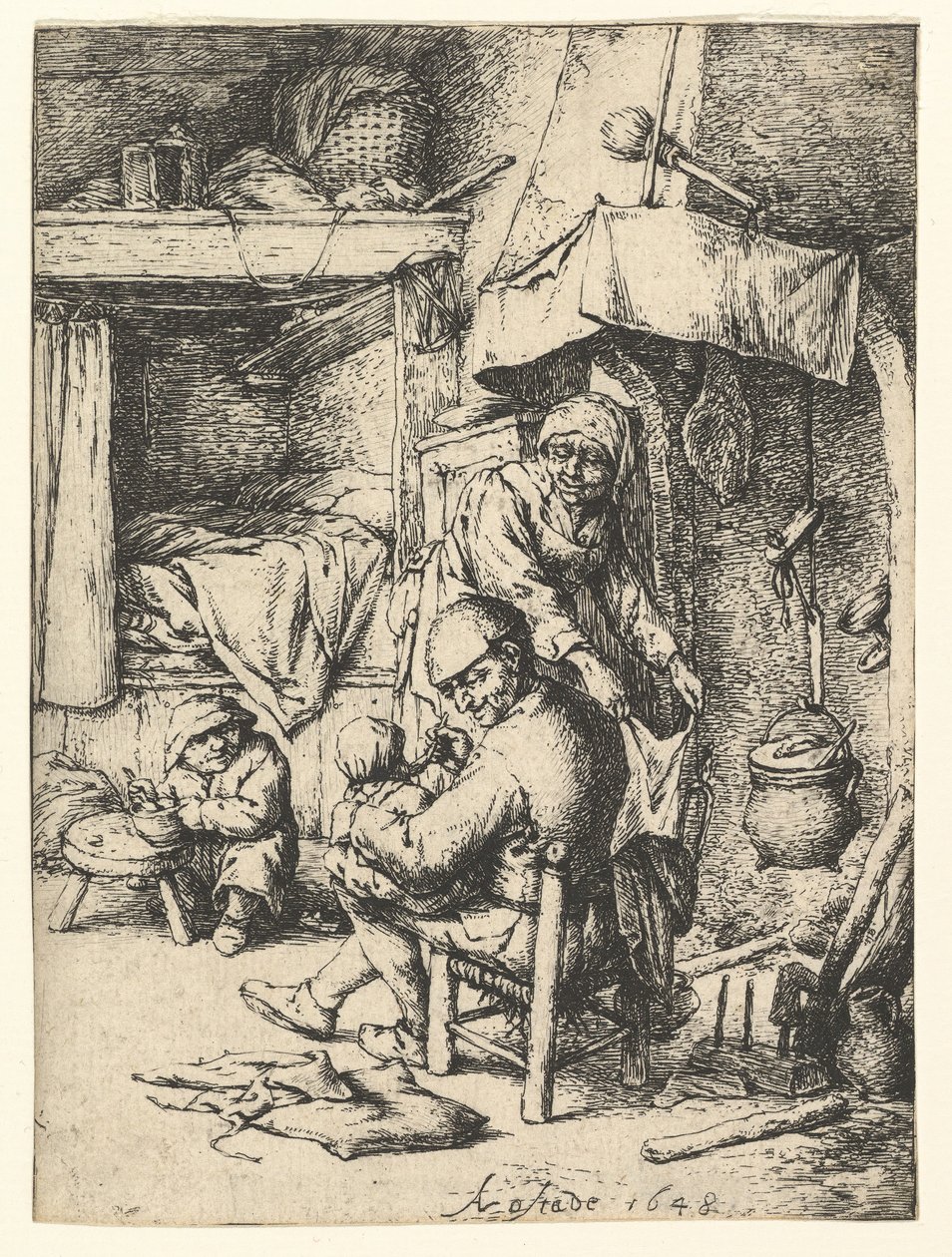 Pater Familias, 1648. af Adriaen Jansz. van Ostade