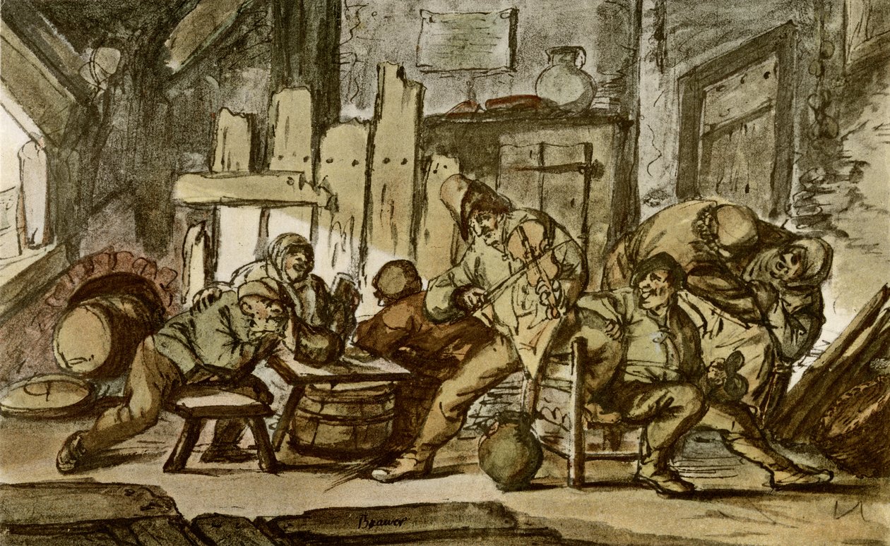 Bondemusikeren i en landsbyværtshus af Adriaen Jansz. van Ostade