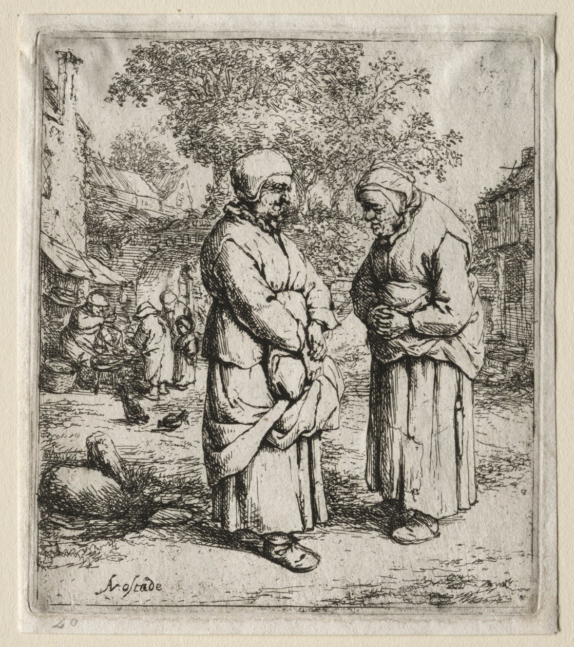 De to Gossips. af Adriaen Jansz. van Ostade