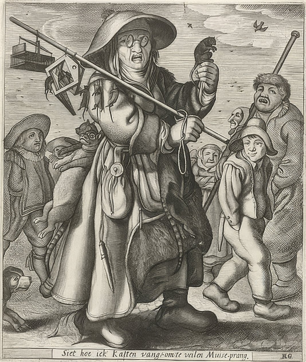 Mäusefänger (Musefanger) af Adriaen Matham