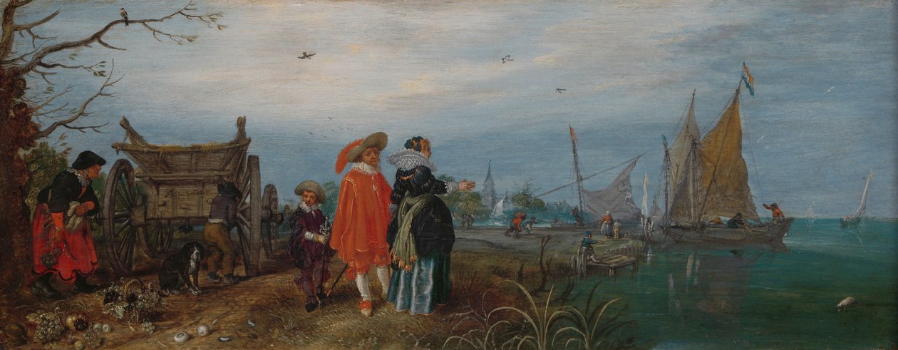 Efterår (samtale), 1625 (olie på panel, h 14,6 cm × b 37,2 af Adriaen Pietersz van de Venne