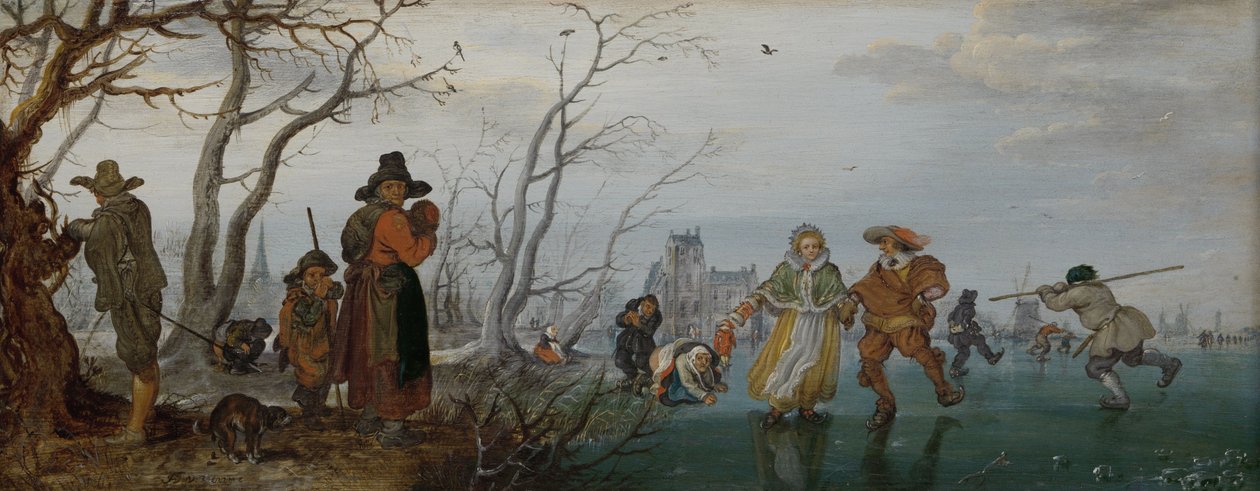 Vinterforlystelse på isen, 1625 af Adriaen Pietersz van de Venne