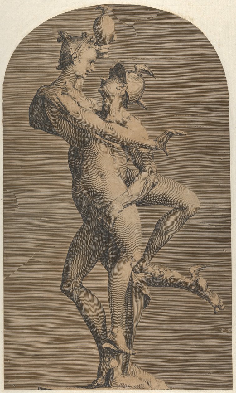 Mercury Abducting Psyche, ca. 1620. af Adriaen de Vries