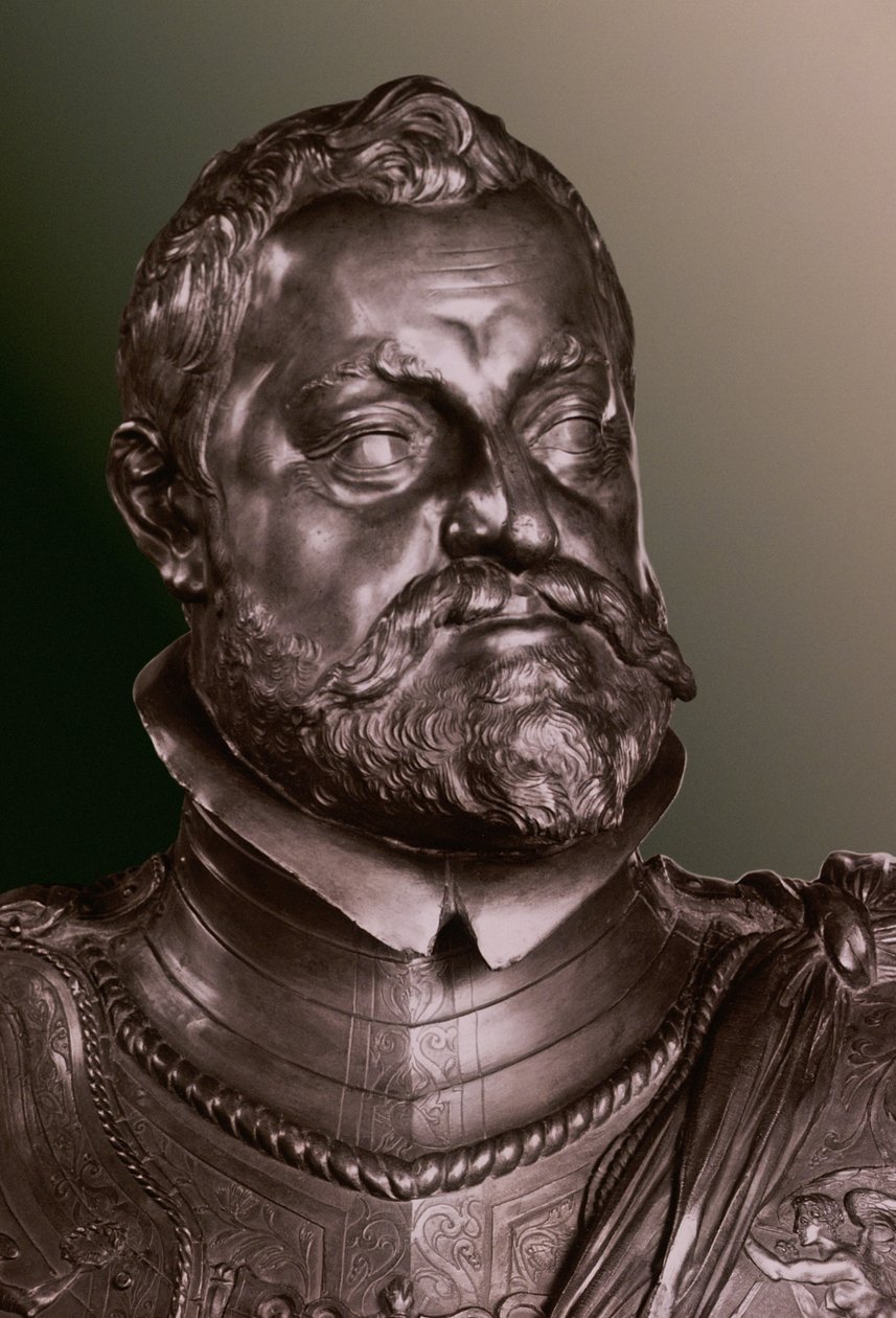 Rudolph II hellige romerske kejser (1552-1612) detalje af halvlængde portrætbuste af Adriaen de Vries