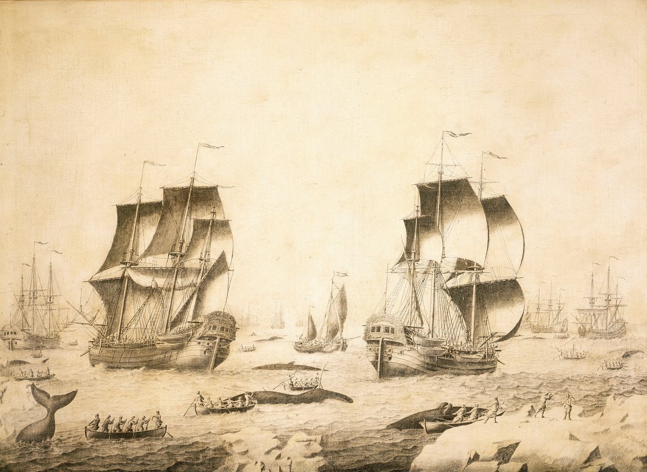 Hvalfangere i isen af Adriaen or Abraham Salm