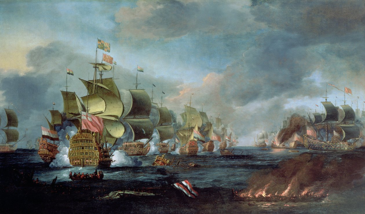 Slaget ved Lowestoft, 3. juni 1665 af Adriaen van Diest