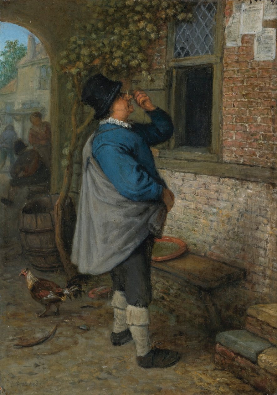 En mand læser nyhederne (Sight) af Adriaen van Ostade