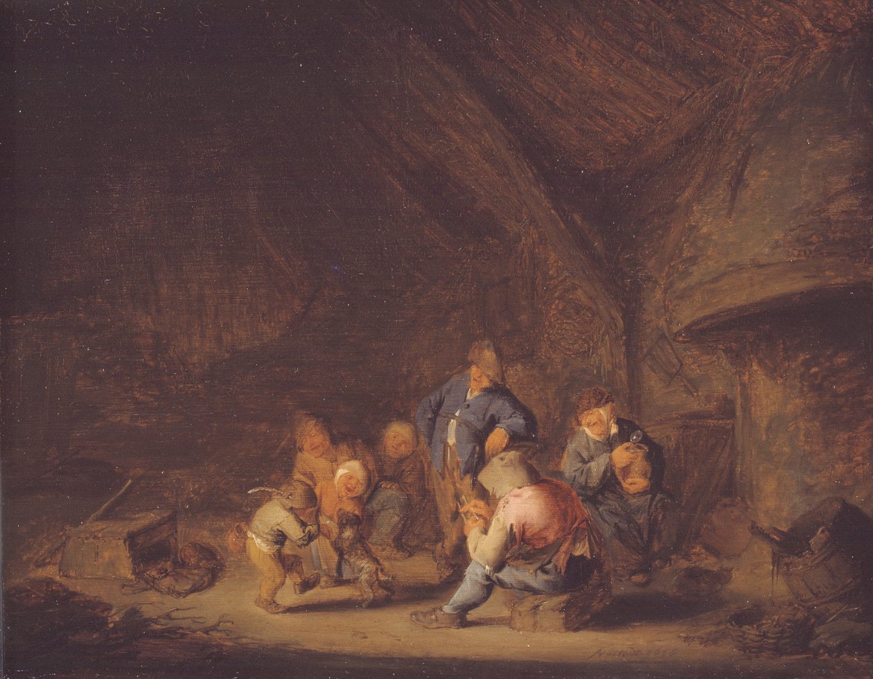 Et værelse i et sommerhus af Adriaen van Ostade