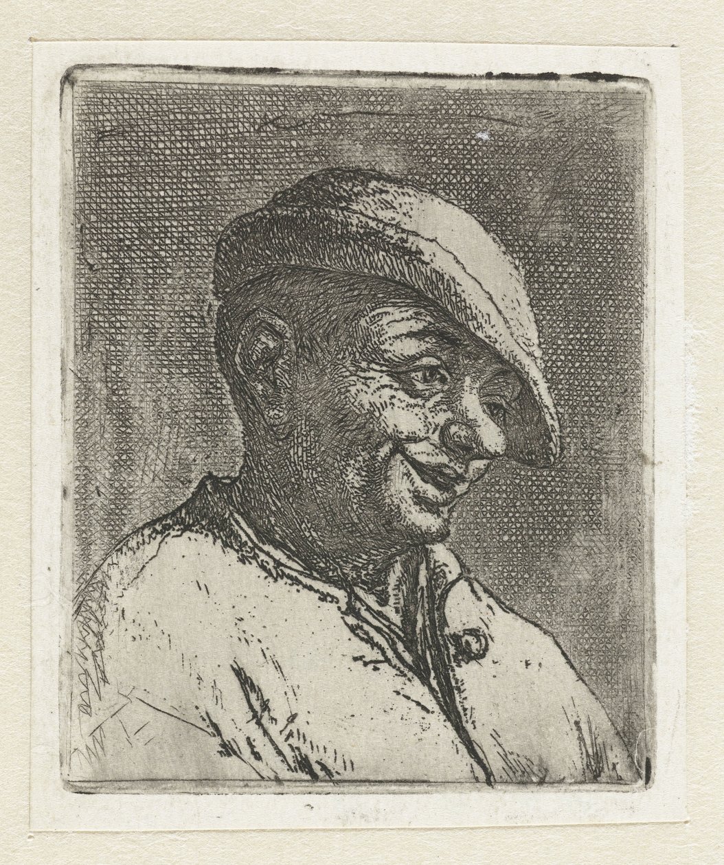 Buste af en smilende bonde af Adriaen van Ostade