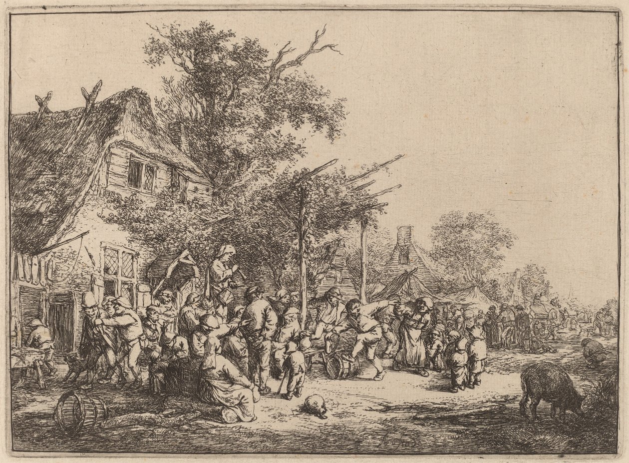 Dans under espalieret af Adriaen van Ostade