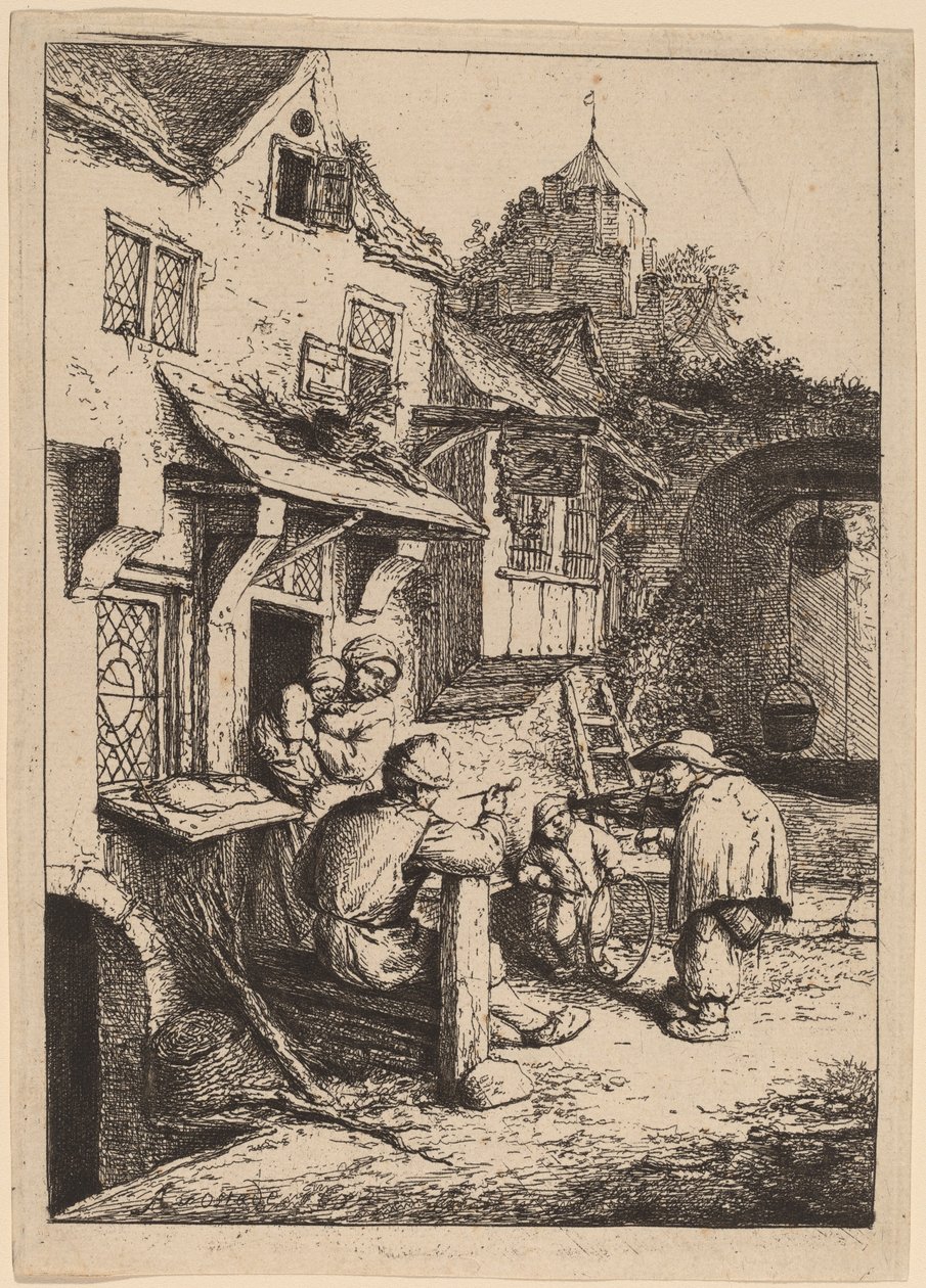 Pukkelrygget spillemand af Adriaen van Ostade