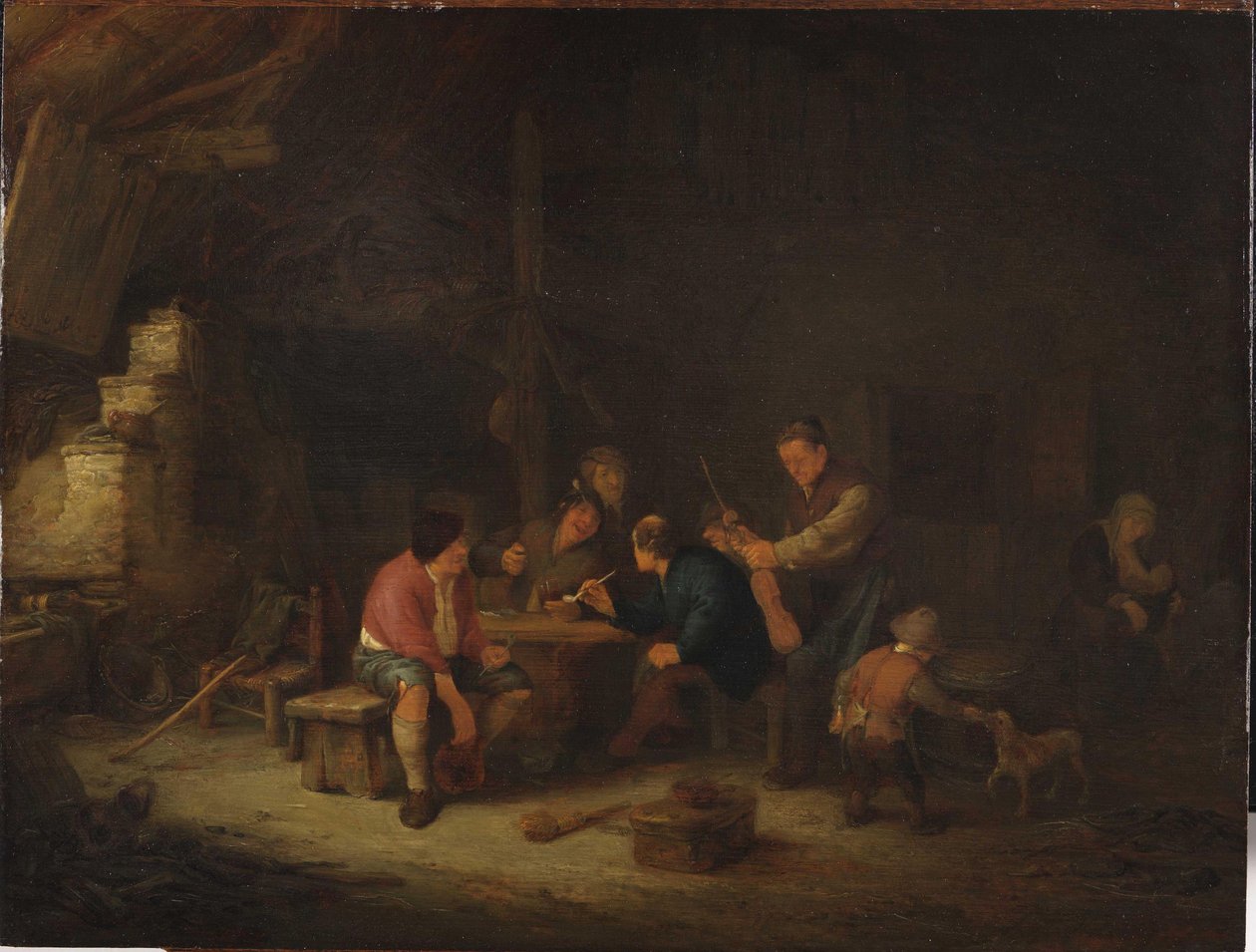 Interiør med bønder af Adriaen Jansz. van Ostade