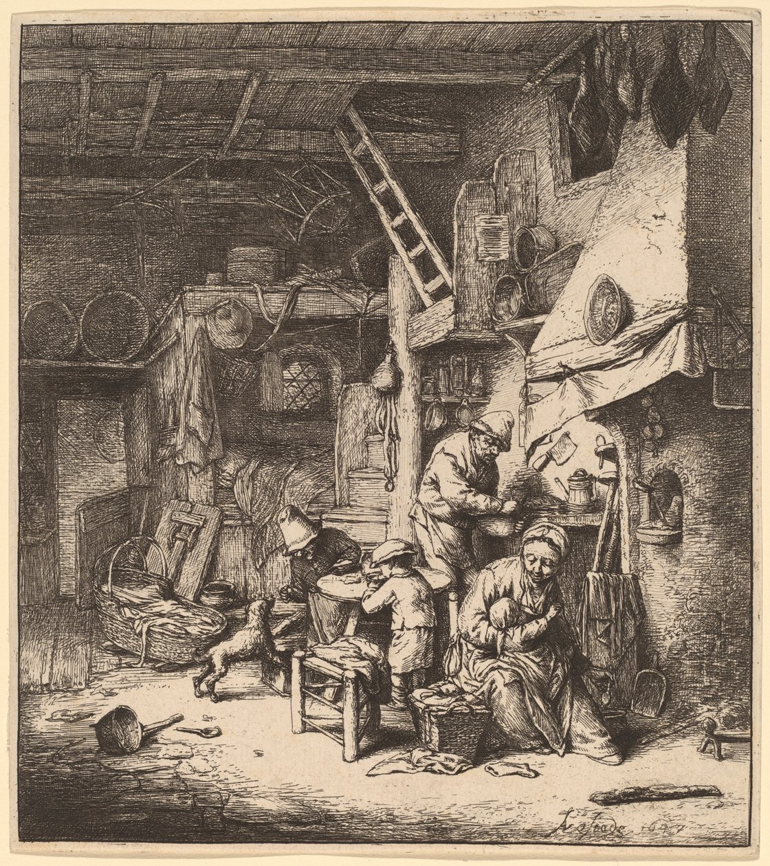 Bondefamilie af Adriaen van Ostade