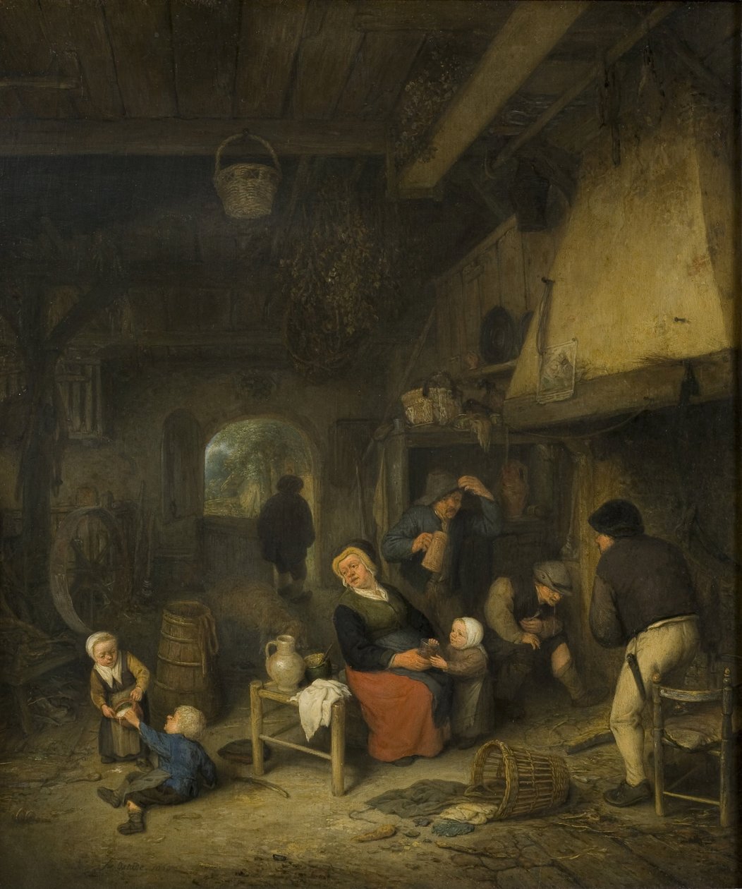 Bondefamilie på en kro af Adriaen van Ostade