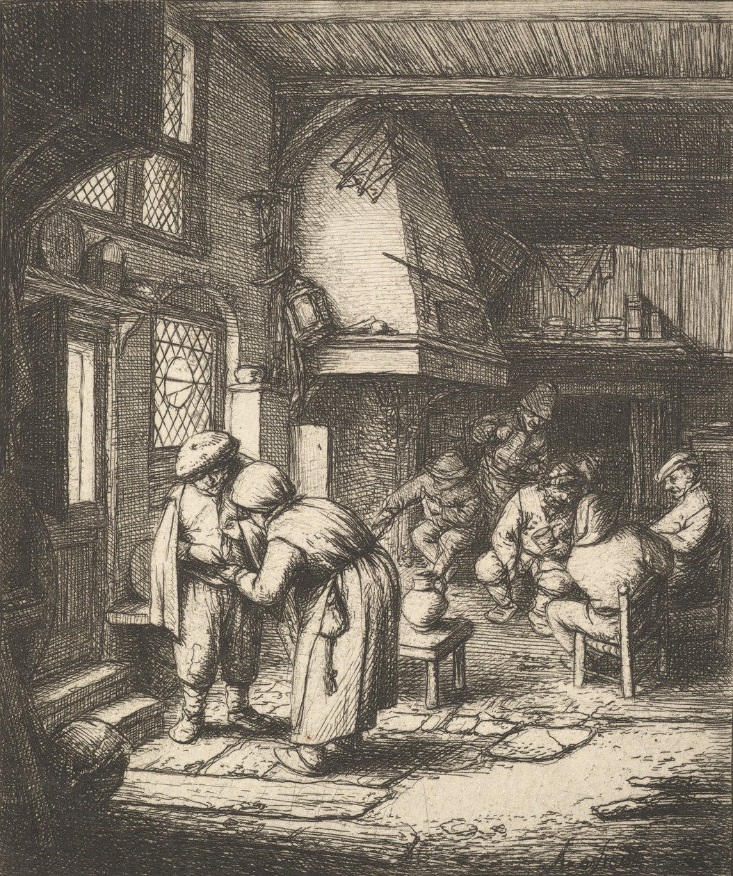 Bonde betaler sin regning, 1610-85. af Adriaen van Ostade