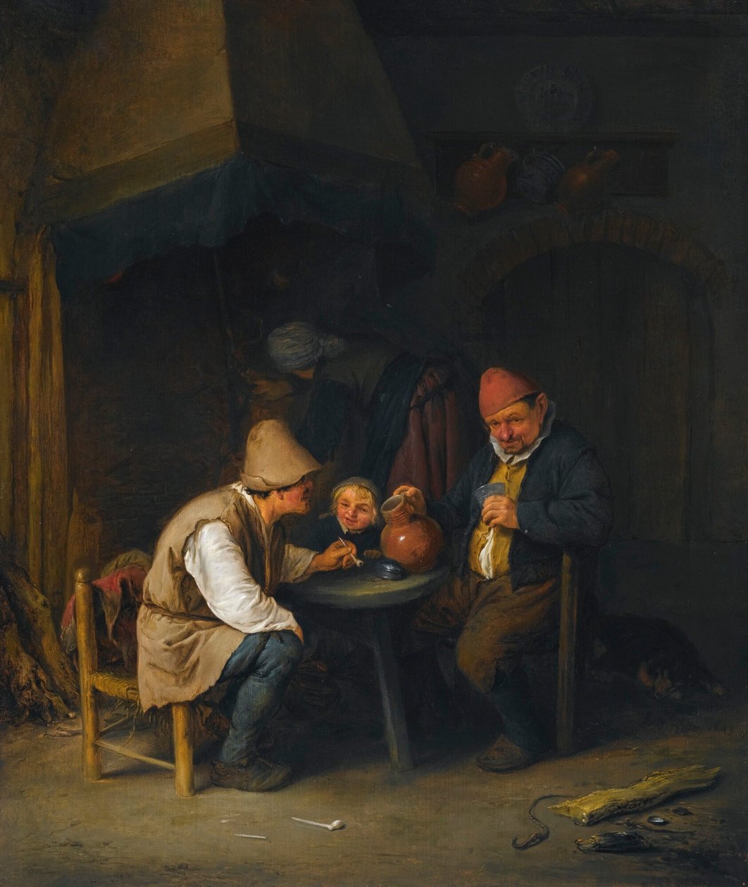 Bondefamilie i det indre af landet af Adriaen van Ostade