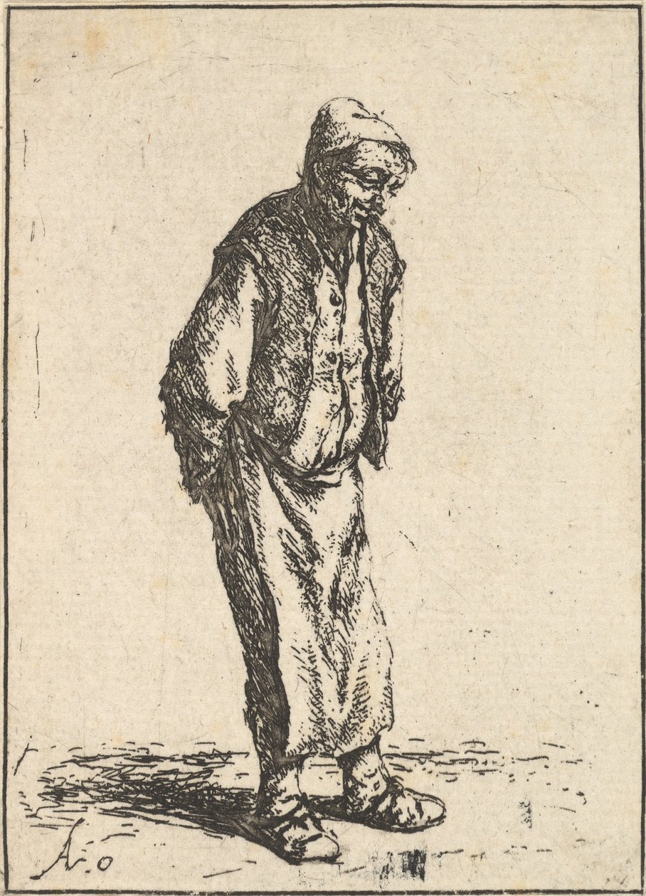 Bonde med Hænder bag Ryggen, 1610-85. af Adriaen van Ostade