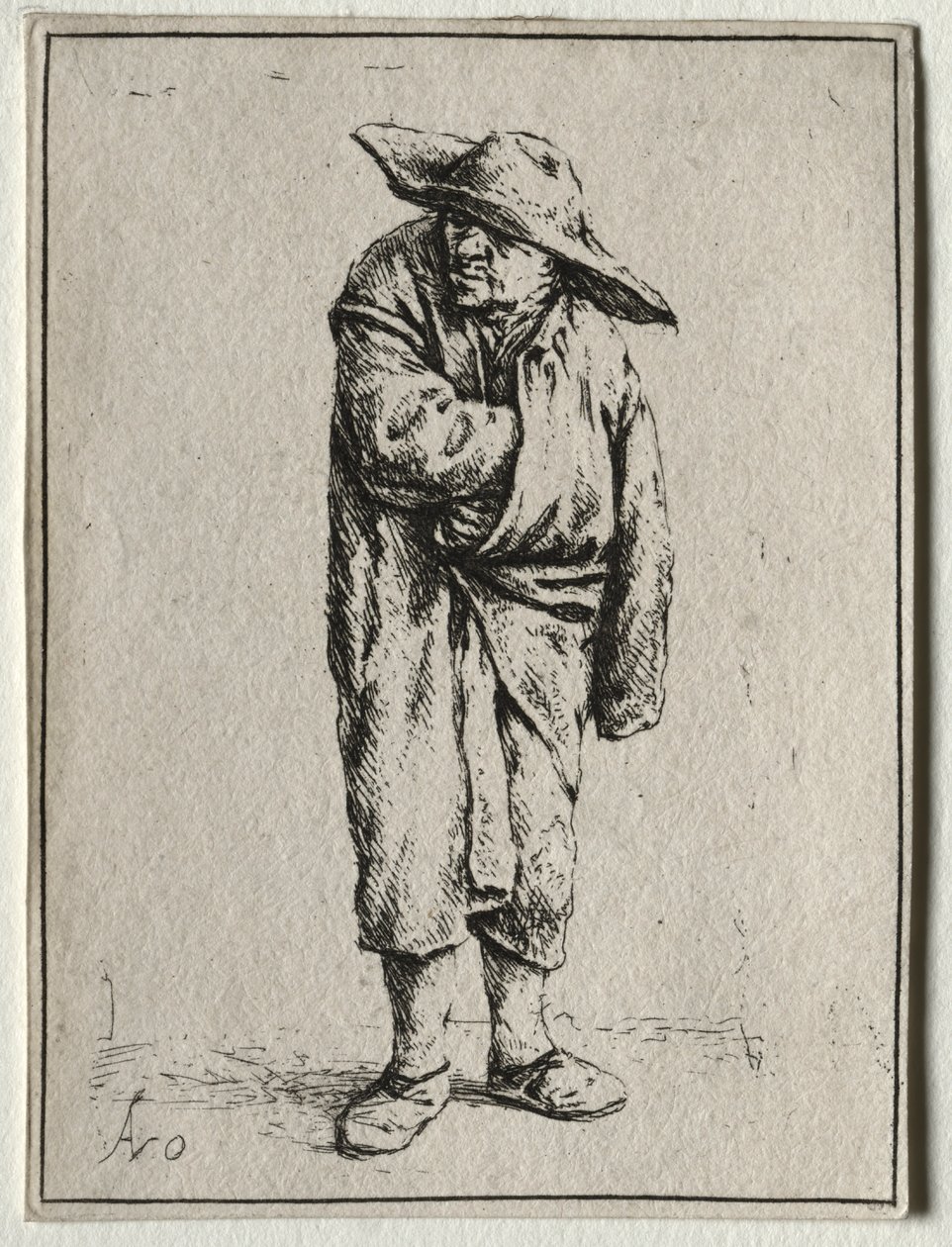 Bonde med hånden i kappen af Adriaen van Ostade