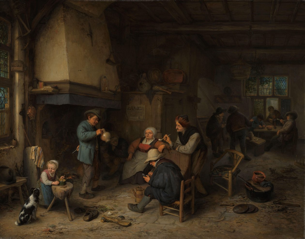 Bønder i et indre af Adriaen van Ostade