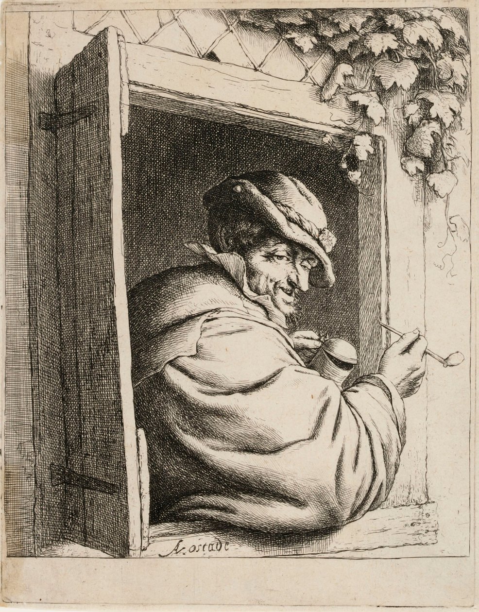 Piberyger ved vinduet af Adriaen van Ostade