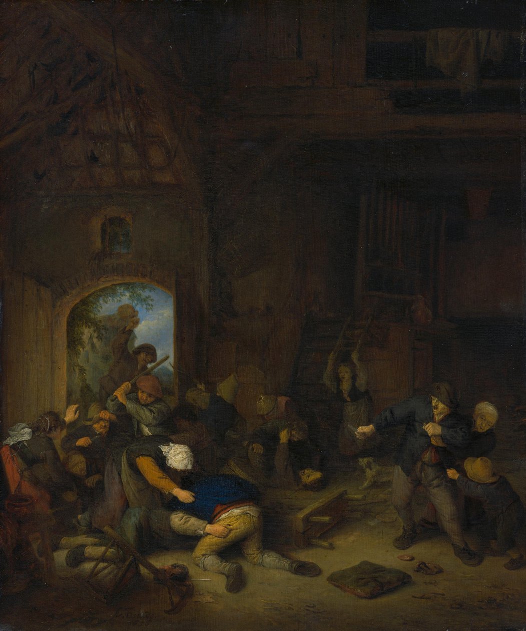 Slagsmålende bønder af Adriaen van Ostade