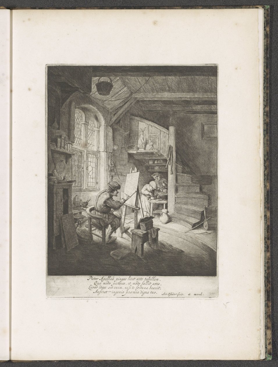 Maler i sit atelier af Adriaen van Ostade