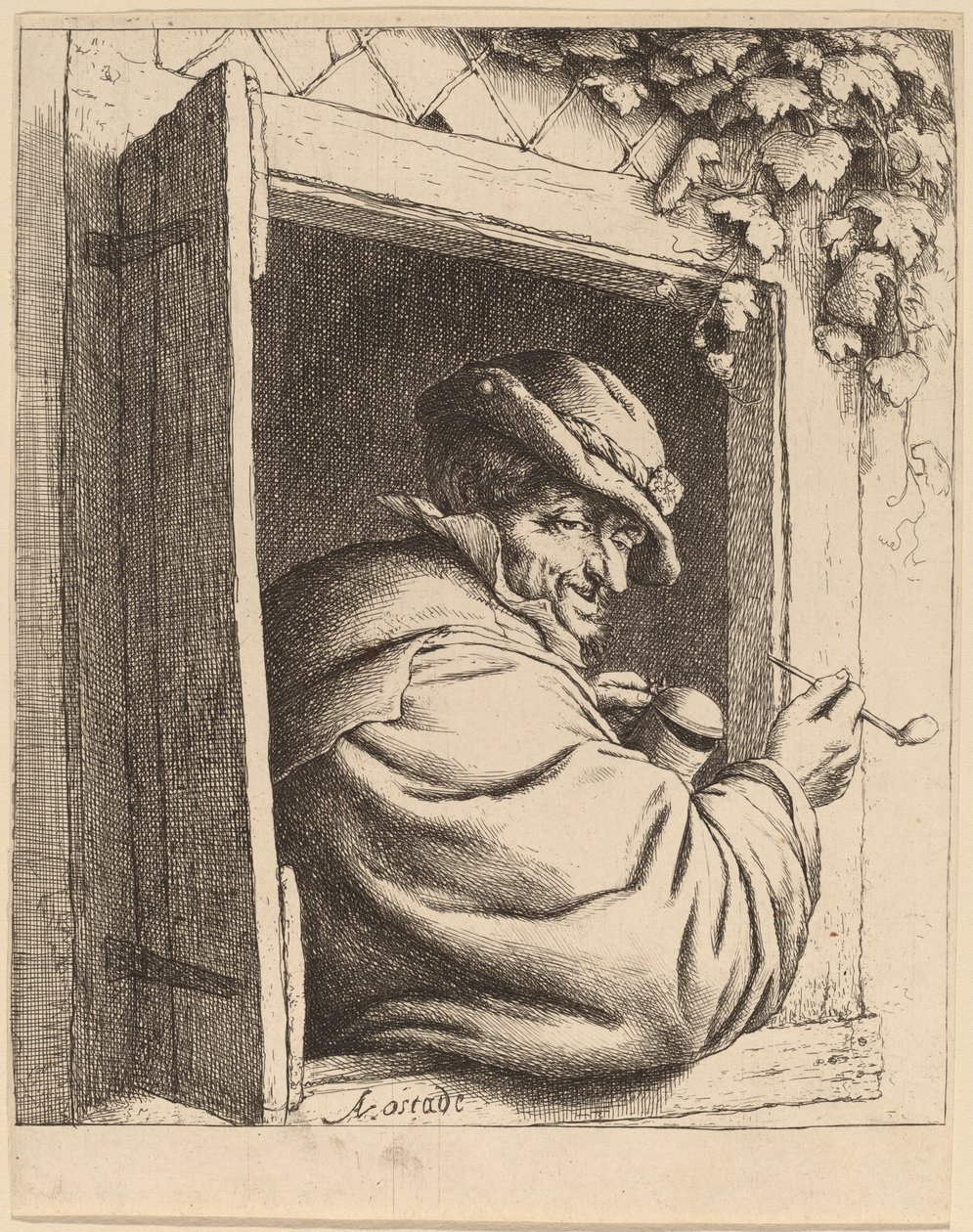 Ryger ved et vindue af Adriaen van Ostade