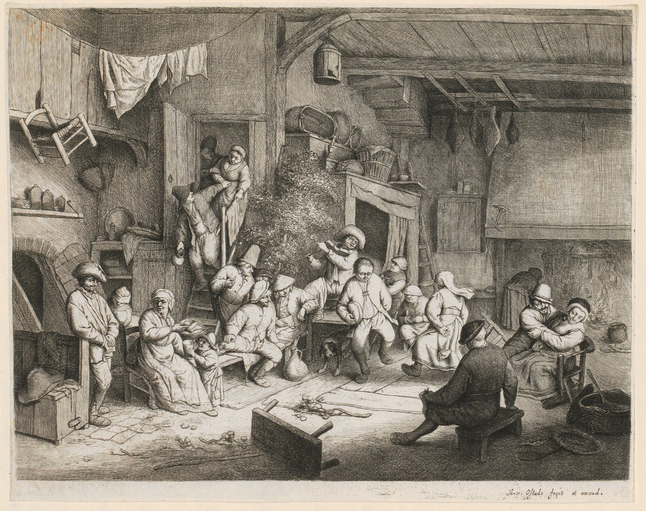 Dans på værtshuset af Adriaen van Ostade
