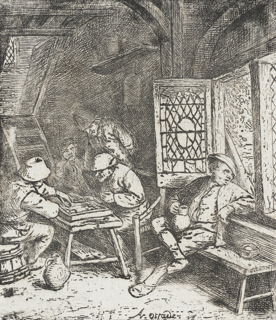 Backgammon-spillerne af Adriaen van Ostade