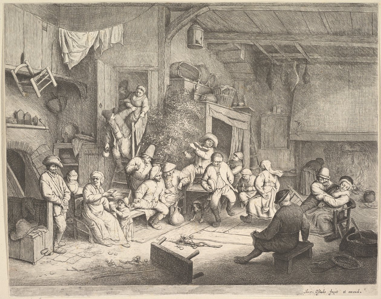 Dansen på kroen af Adriaen van Ostade