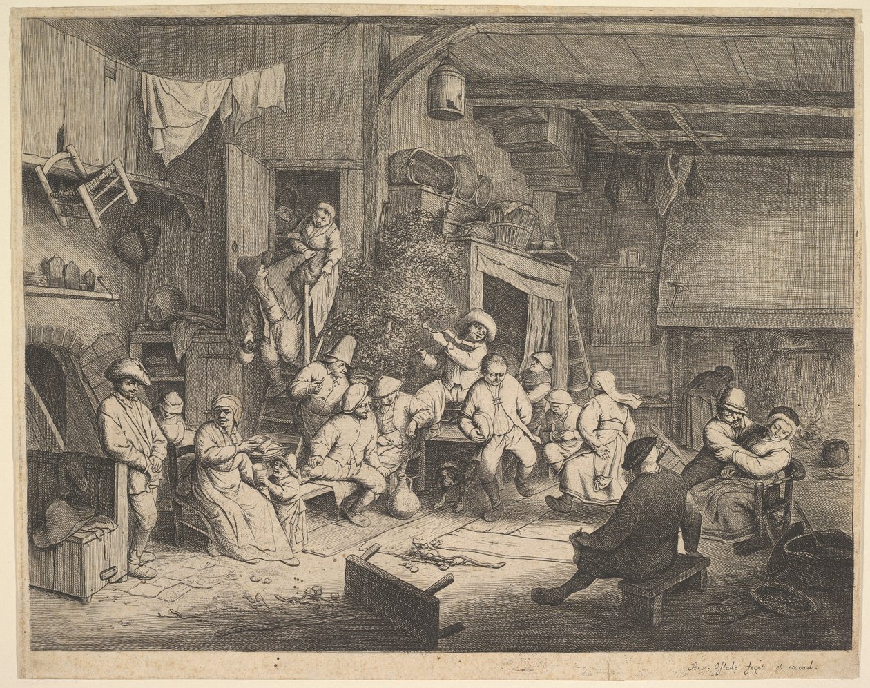 Dansen på kroen af Adriaen van Ostade