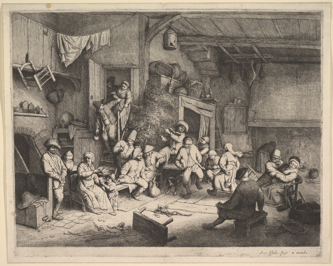 Dansen på kroen af Adriaen van Ostade