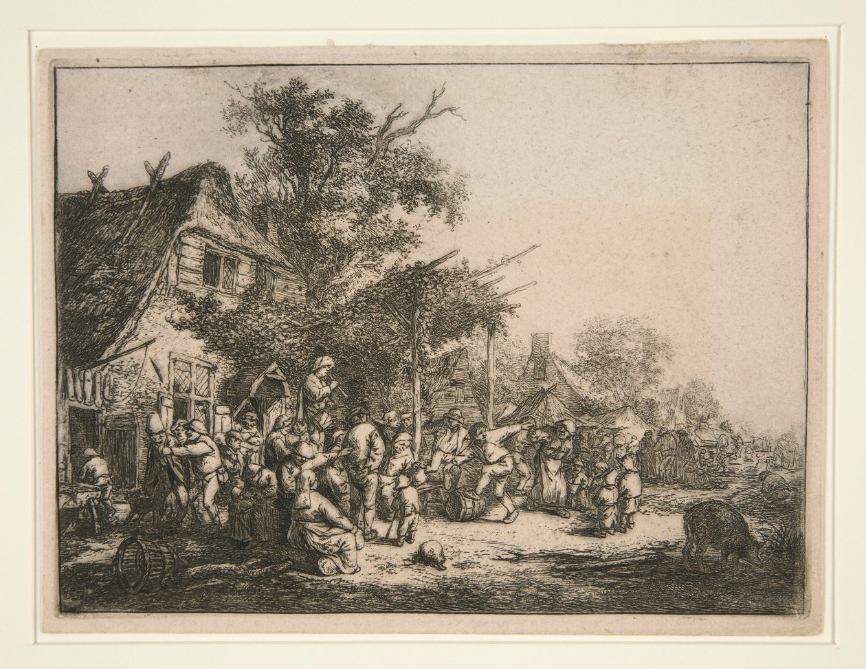 Dansen under espalieret af Adriaen van Ostade