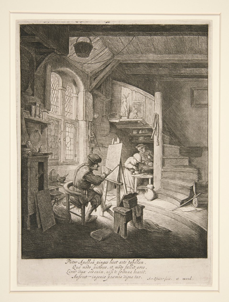 Maleren i sit atelier af Adriaen van Ostade