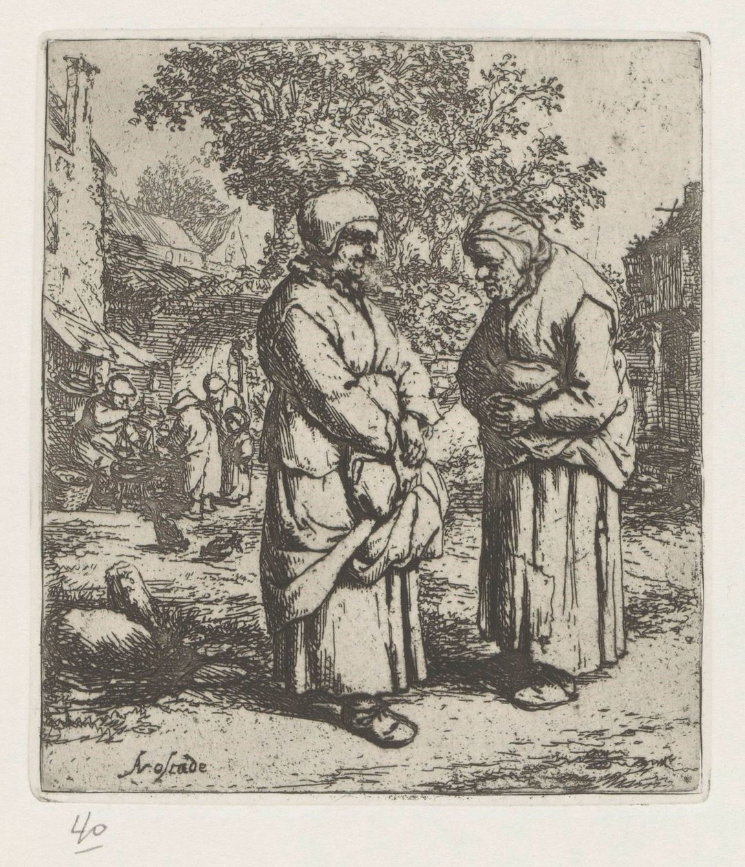 To gamle kvinder i samtale af Adriaen van Ostade