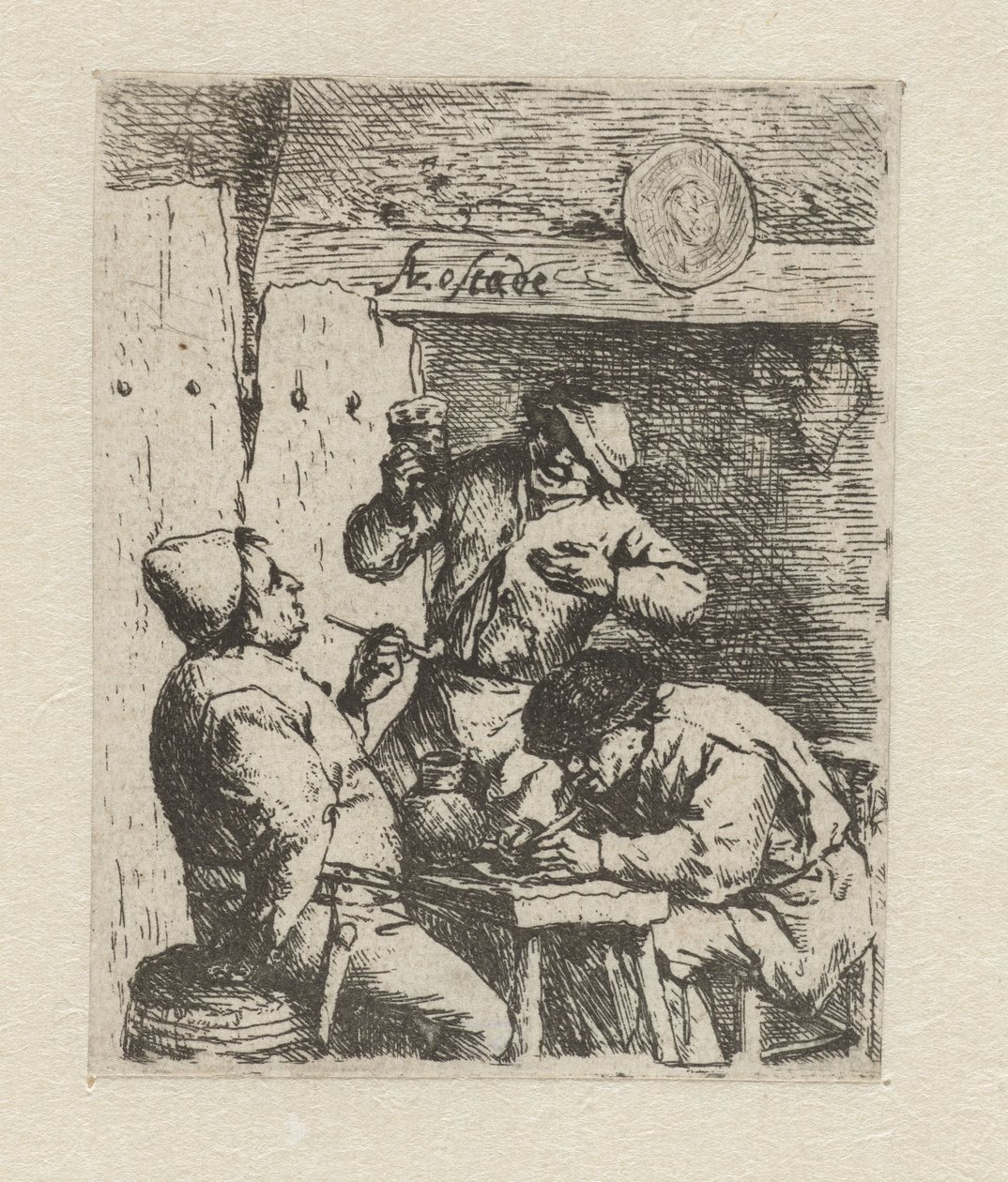 To rygere og drikker i kroen rygerne af Adriaen van Ostade
