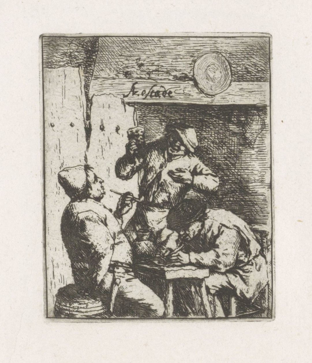 To rygere og drikker i kroen af Adriaen van Ostade