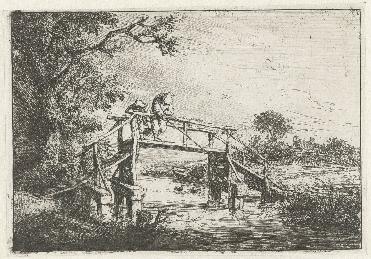 To fiskere på en bro fiskeren af Adriaen van Ostade