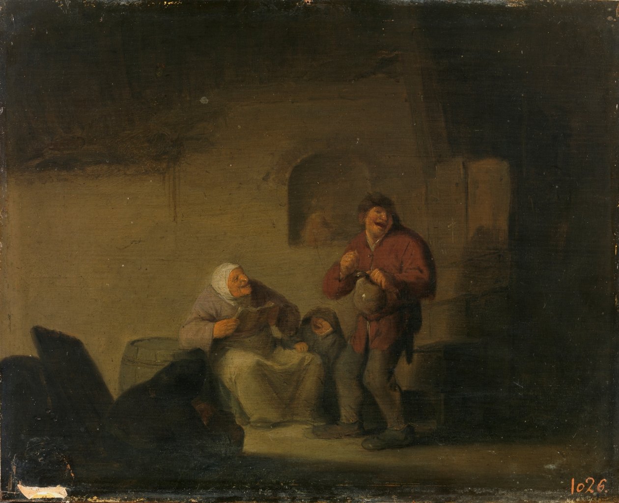 To bønder og en kvinde synger af Adriaen van Ostade