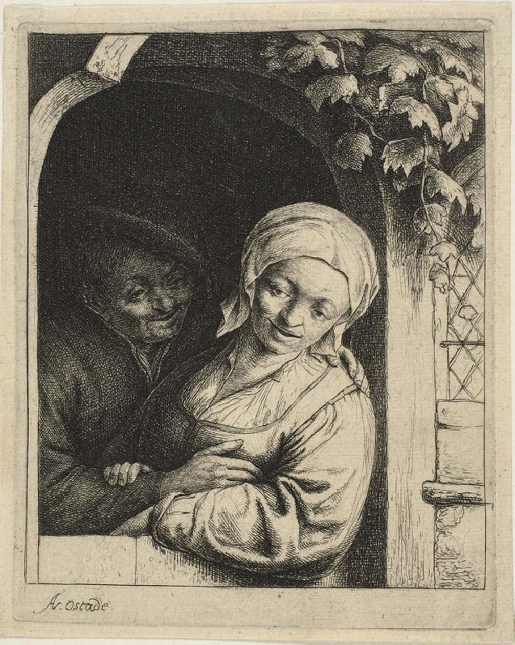 Landsbyromantik af Adriaen van Ostade