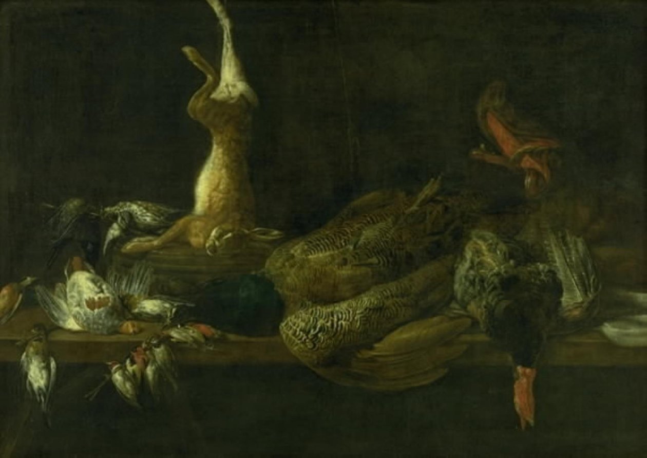 Stilleben med spil på et bord af Adriaen van Utrecht