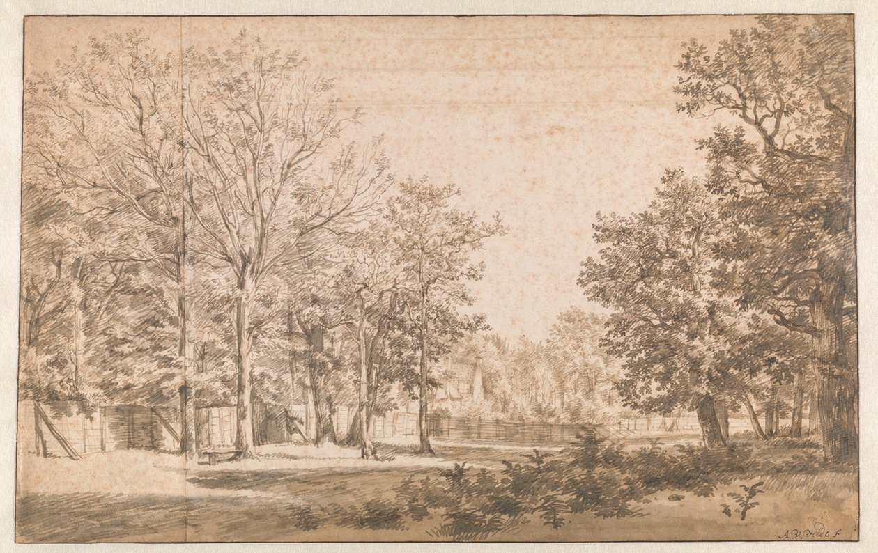 Skovrigt landskab af Adriaen van de Velde