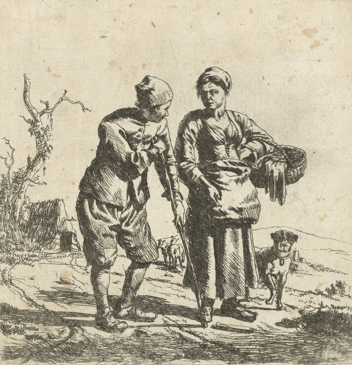Landmand og hans kone i samtale af Adriaen van de Velde