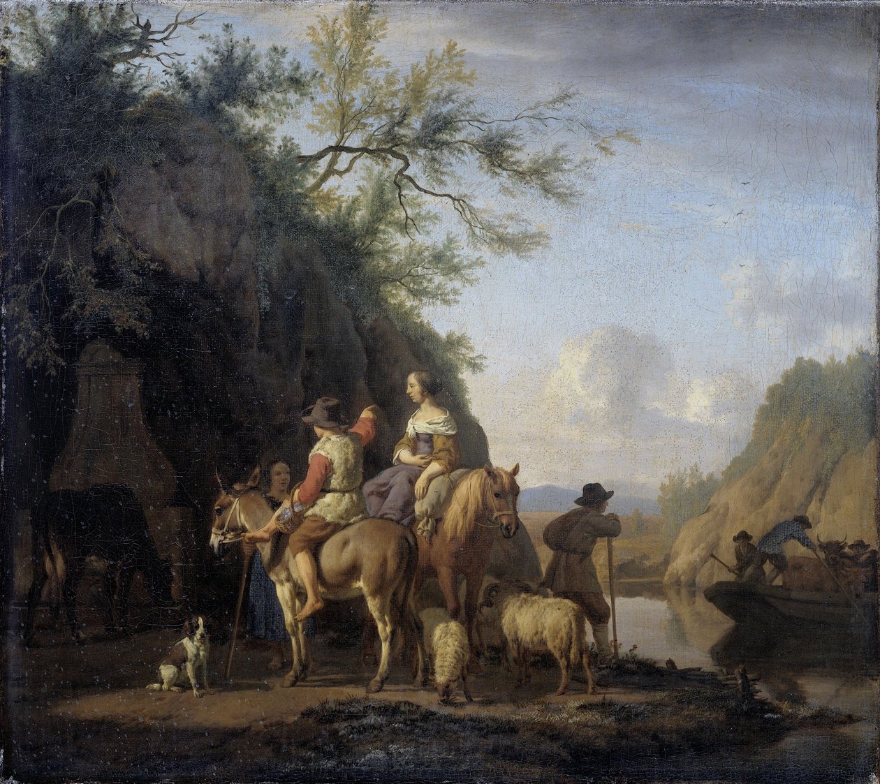 Færgebåd, 1666 af Adriaen van de Velde