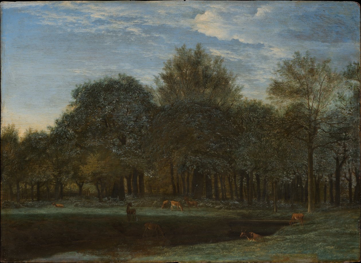 Skovrydning med græssende hjorte af Adriaen van de Velde