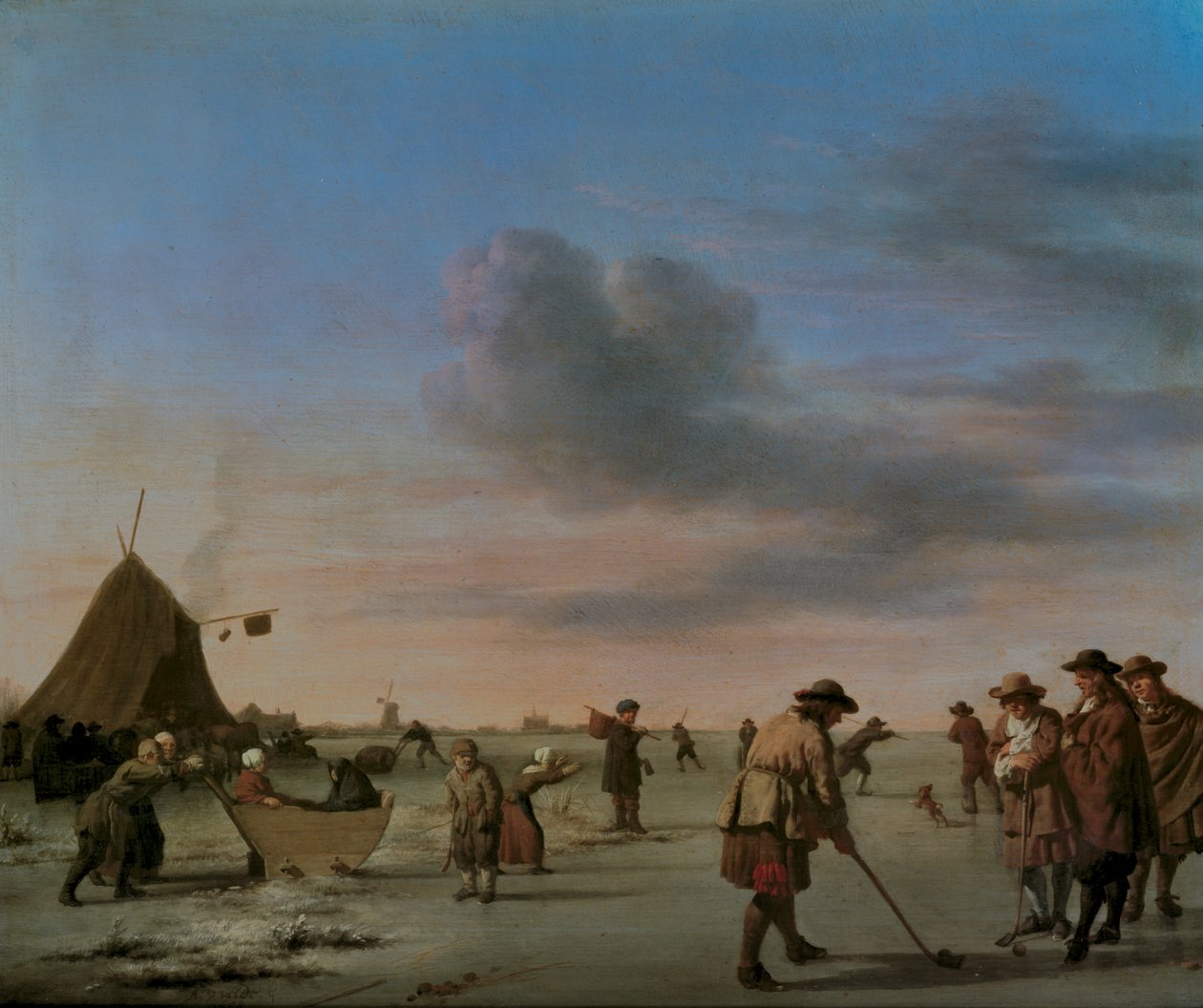 Golfspillere på isen ved Haarlem, 1668 (panel) af Adriaen van de Velde